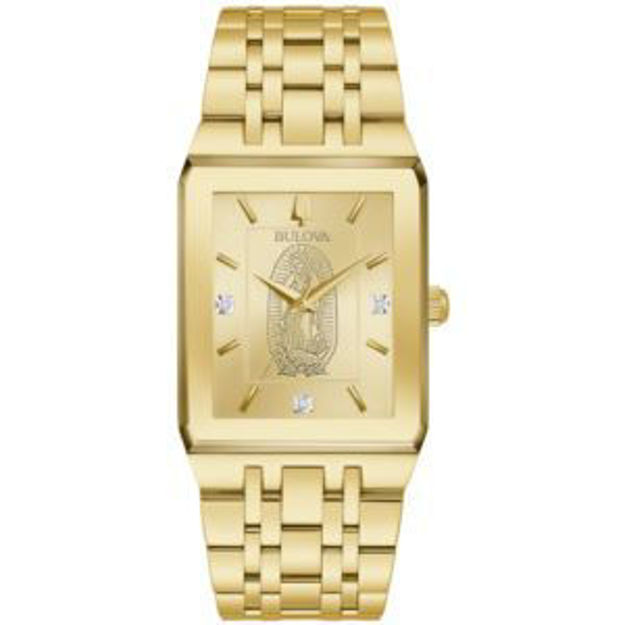 Picture of Men's Quadra Modern Gold-Tone Stainless Steel Watch Champagne Dial