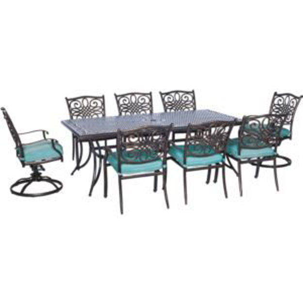 Picture of Traditions 9-Piece Dining Set in Blue