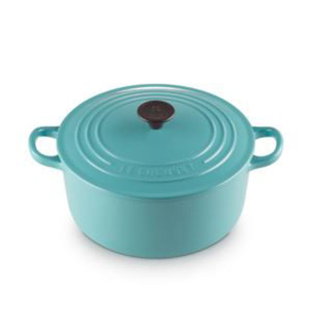 Picture of 3.5qt Traditional Cast Iron Round Dutch Oven Turquoise