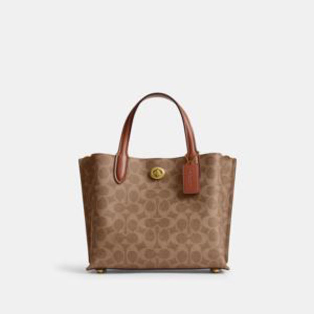 Picture of Willow Tote 24 In Signature Canvas - Tan/Caramel