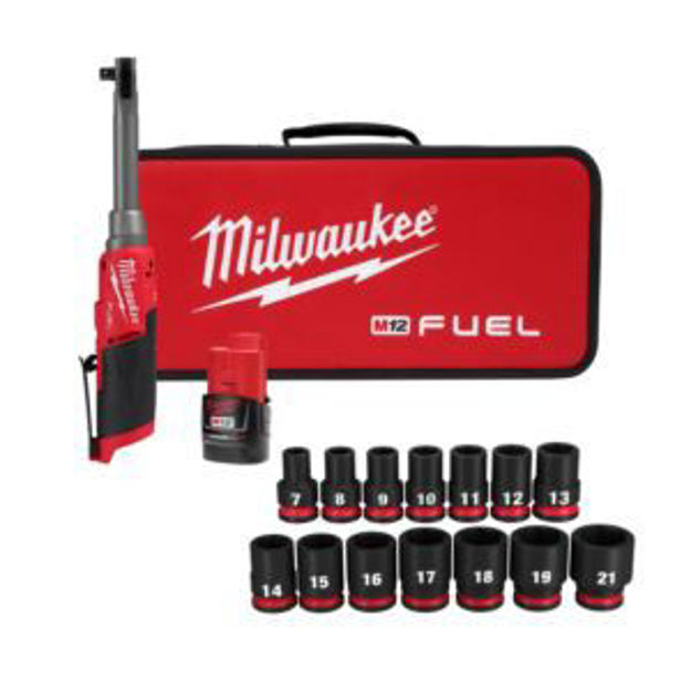 Picture of M12 FUEL 3/8" Extended Reach High Speed Ratchet Kit + 14pc SHOCKWAVE Socket Set