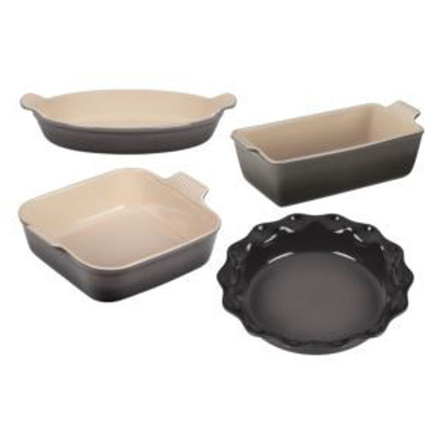 Picture of 4pc Heritage Stoneware Bakeware Set Oyster