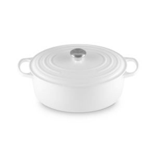 Picture of 8qt Signature Cast Iron Oval Dutch Oven White