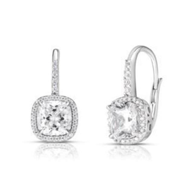 Picture of White Topaz and Diamond Earrings