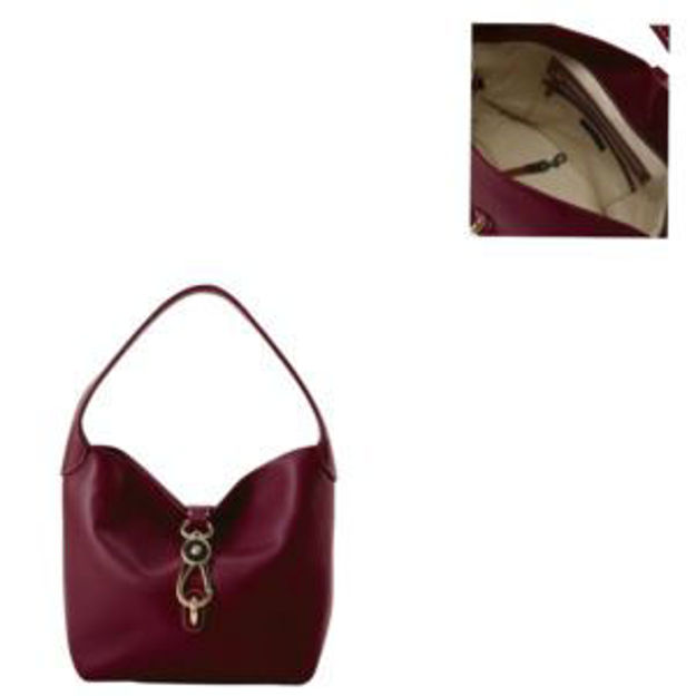 Picture of Lucca Leather Logo Lock Hobo