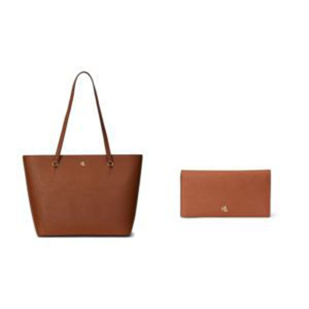 Picture of Karly Crosshatch Leather Shopper and Wallet Tan