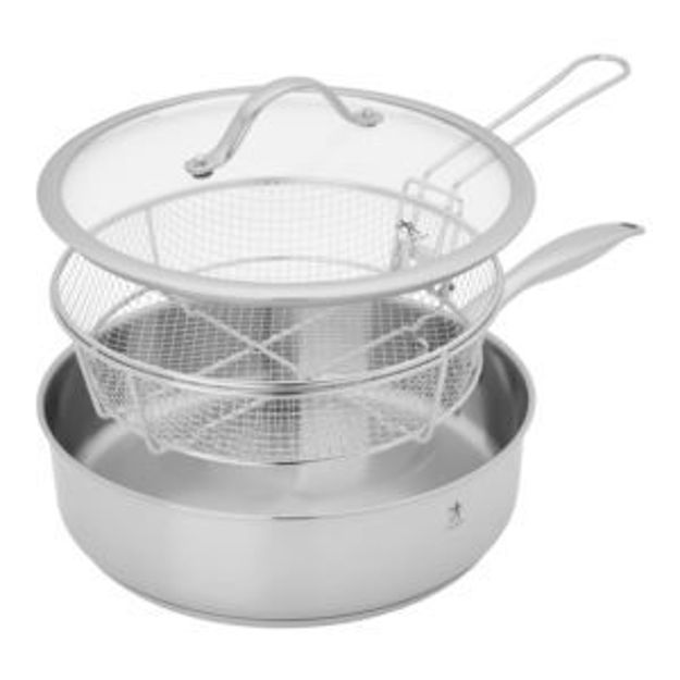 Picture of Aragon 5.75qt Stainless Steel Saute Pan w/ Lid & Fryer Basket