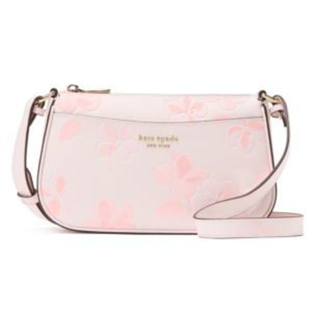 Picture of Bleecker Spring Pansies Embossed Small Crossbody - Blush Cloud Multi