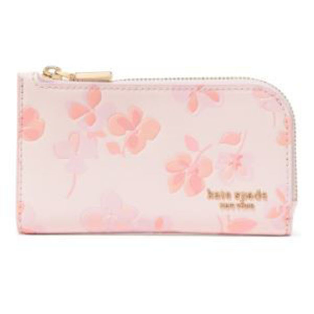Picture of Devin Spring Pansies Embossed Small Slim Bifold Wallet - Blush Cloud Multi