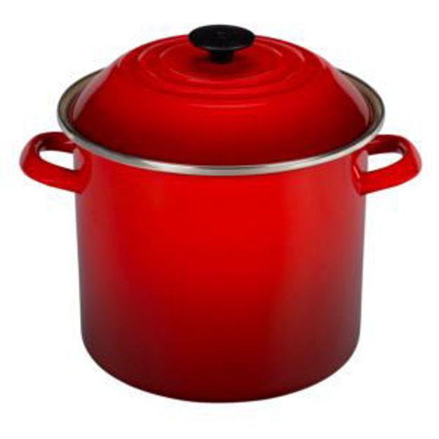 Picture of 10qt Enamel on Steel Covered Stockpot w/ Phenolic Knob Cerise