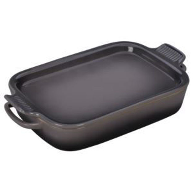 Picture of 2.75qt Stoneware Rectangular Dish w/ Platter Lid Oyster