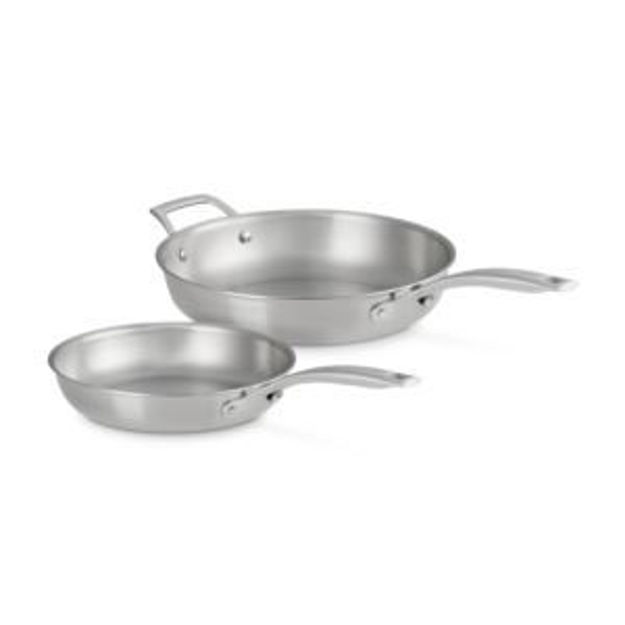 Picture of 2pc Essential Stainless Steel Fry Pan Set 9.5" & 11"