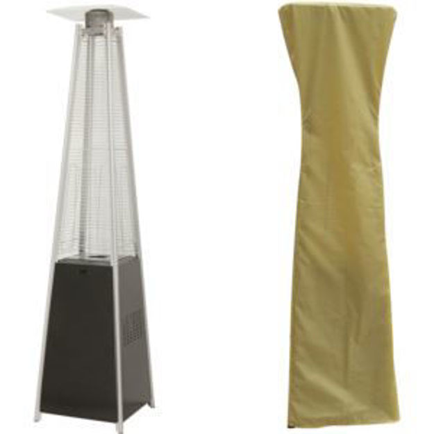 Picture of 7-Ft. Tall 42,000 BTU Propane Pyramid Patio Heater with Waterproof Cover for Outdoor Entertaining in