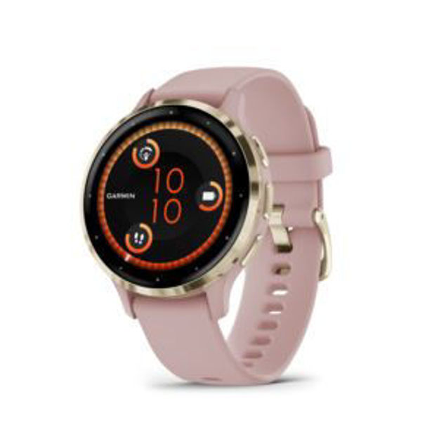 Picture of Venu 3S, Soft Gold Bezel with Dust Rose Silicone Band