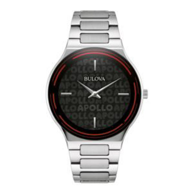 Picture of Men's Apollo Silver-Tone Stainless Stele Watch Black Marquee Dial