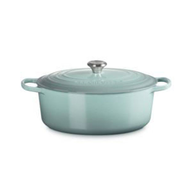 Picture of 8qt Signature Cast Iron Oval Dutch Oven Sea Salt