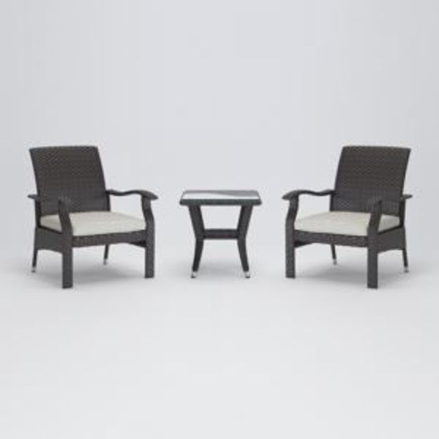 Picture of Miles Conversation 3pc Deep Seat Set Mocha Wicker