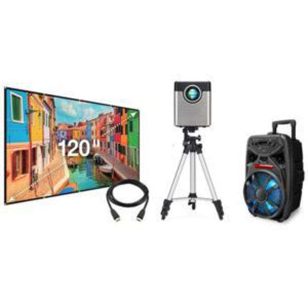 Picture of 720p Projector with Screen with Bluetooth Tailgate Speaker and HDMI Cable