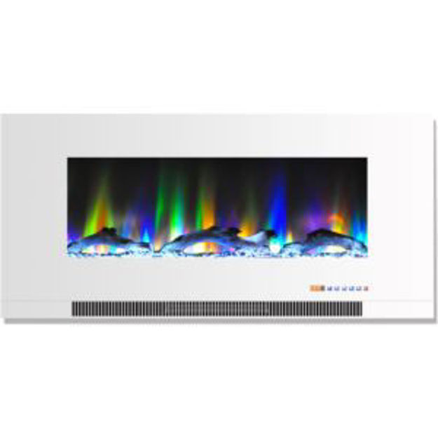 Picture of 42-In. Wall Mounted Electric Fireplace Heater with Remote Control, Multicolor Flames, and Driftwood