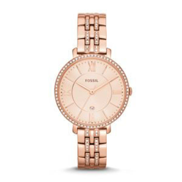 Picture of Ladies Jacqueline Rose Gold Crystal Watch Rose Gold Dial
