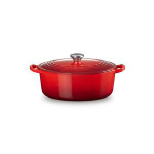 Picture of 4.5qt Traditional Cast Iron Oval Dutch Oven Cerise