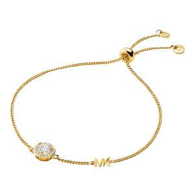 Picture of Precious Metal Pave Sterling Silver Slider Bracelet Gold