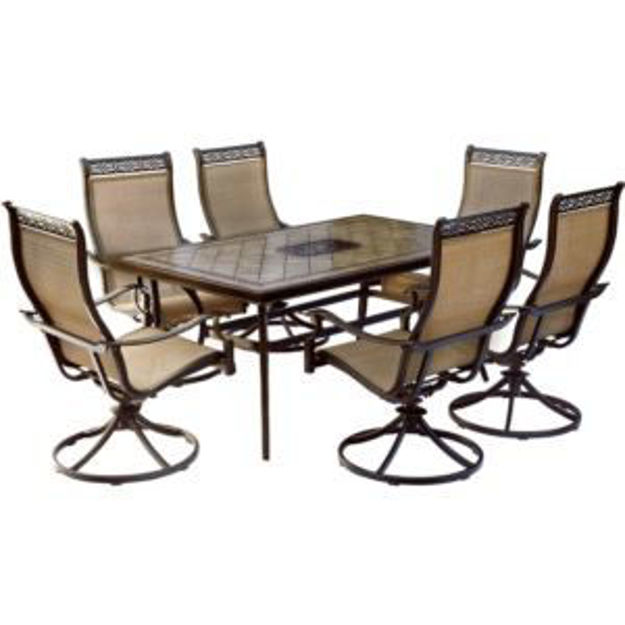 Picture of Monaco 7-Piece Patio Dining Set with Six Swivel Rockers and a 68 x 40 in. Dining Table