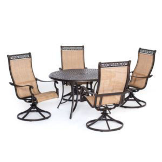 Picture of Manor 5-Piece Outdoor Dining Set with Four Swivel Rockers