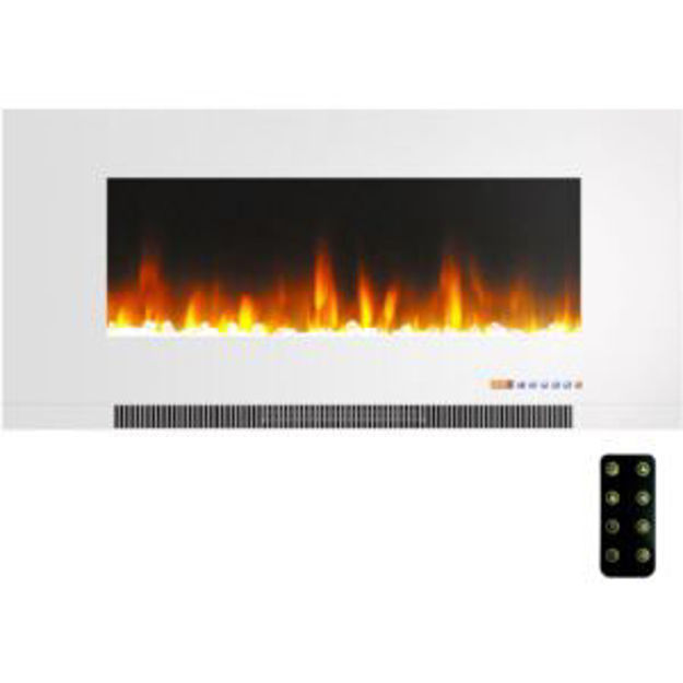 Picture of 42-In. Wall Mounted Electric Fireplace Heater with Remote Control, Multicolor Flames, and Crystal Ro