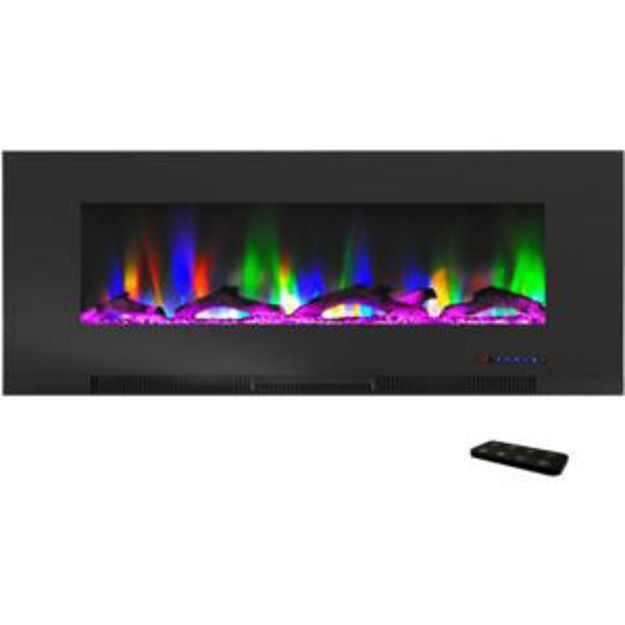Picture of 50-in. Wall Mounted Electric Fireplace Heater in Black with Log Display and Remote Control