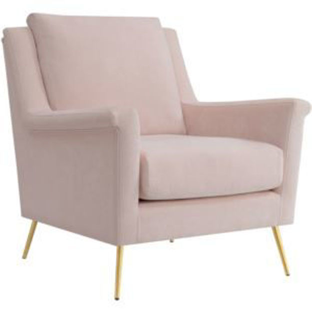Picture of Blossom Accent Armchair with Plush Removable Back and Seat Cushions in Blush Pink