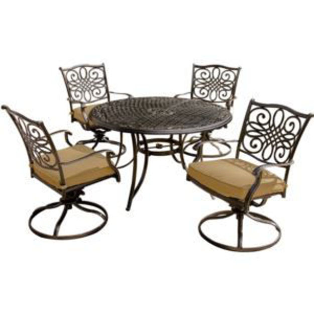 Picture of Traditions 5-Piece Dining Set with Four Swivel Rockers and a 48 in. Round Table