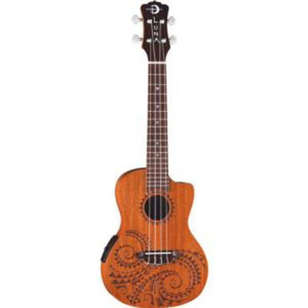 Picture of Tattoo Concert Mahogany Acoustic Electric Uke with Gigbag
