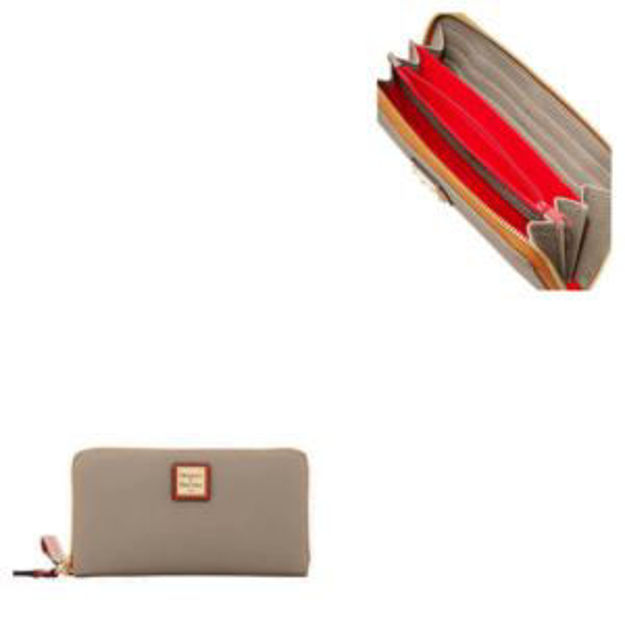 Picture of Pebble Grain Large Zip Around Wristlet