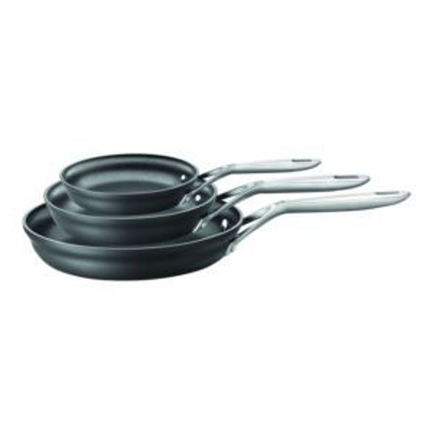 Picture of Motion 3pc Aluminum Hard Anodized Ceramic Nonstick Fry Pan Set