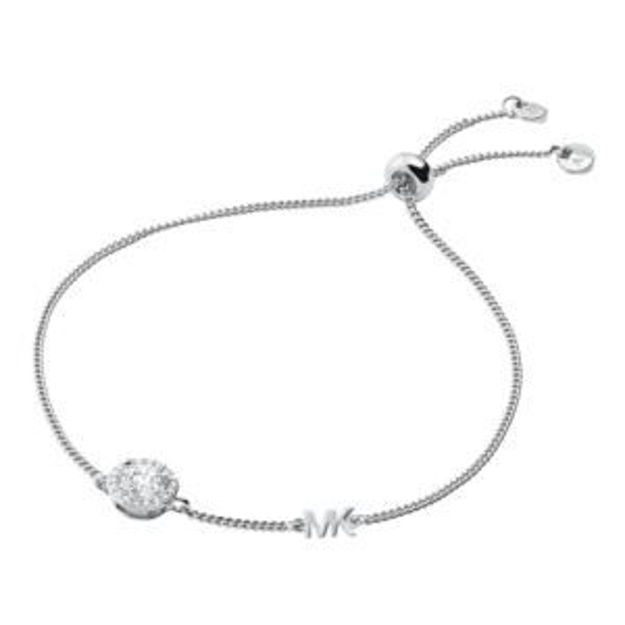 Picture of MK Pave Halo Silver Slider Bracelet