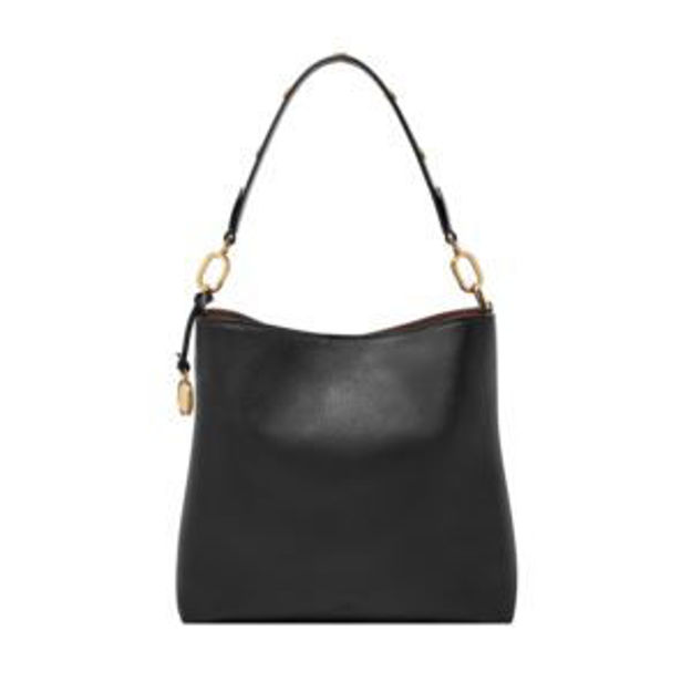 Picture of Jessie Leather Bucket Shoulder Bag Black