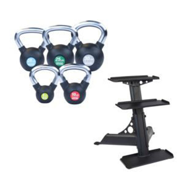 Picture of Body-Solid Tools Premium Kettlebells w/Rack 5-30 lbs