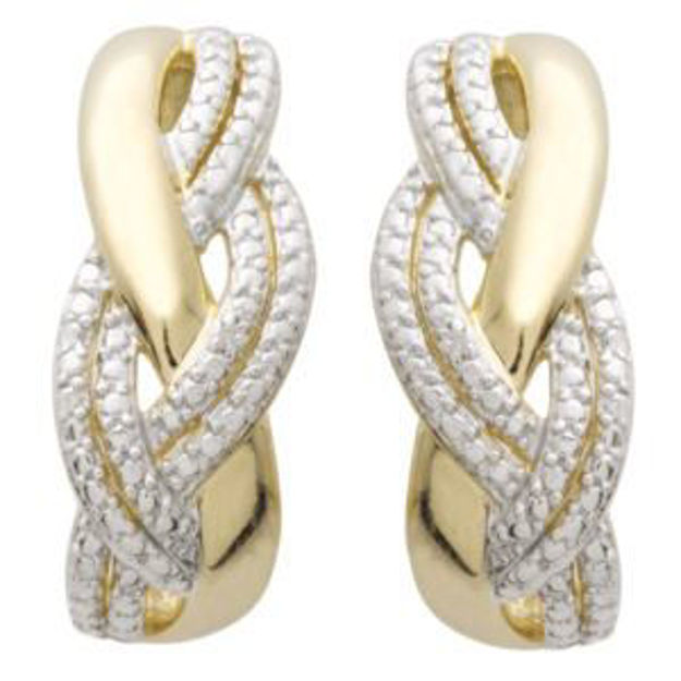 Picture of Twist Diamond Earrings with 14k Yellow Gold