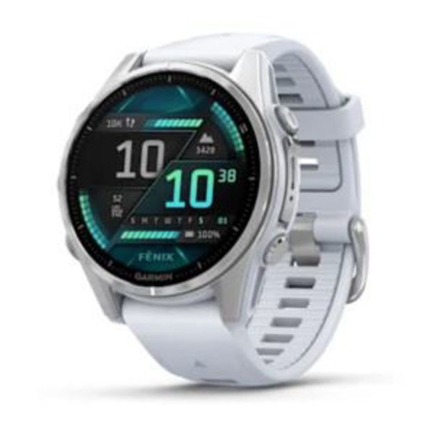 Picture of fenix 8 - 43 mm, AMOLED, Silver with Whitestone Silicone Band