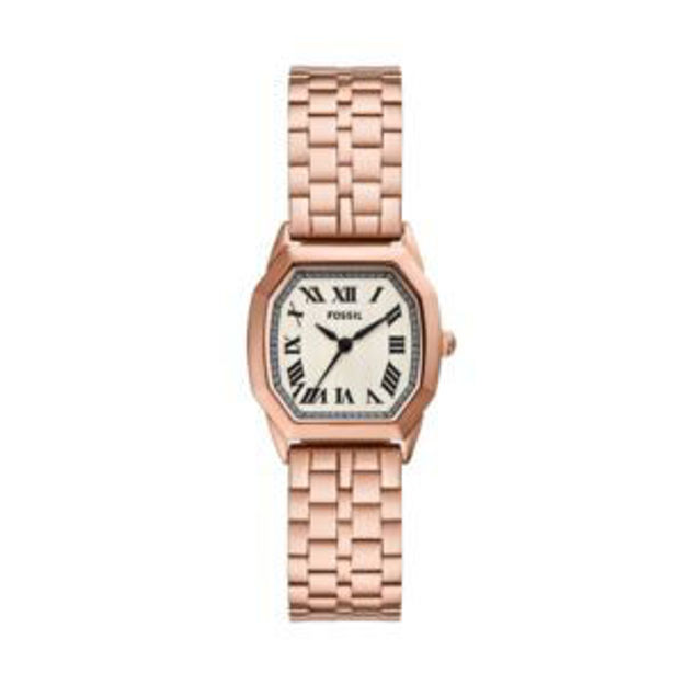 Picture of Ladies Harlow Rose Gold-Tone Stainless Steel Octagon Watch Cream Dial