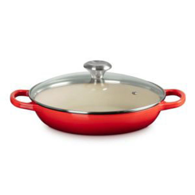 Picture of 2.25qt Signature Cast Iron Braiser w/ Glass Lid Cerise