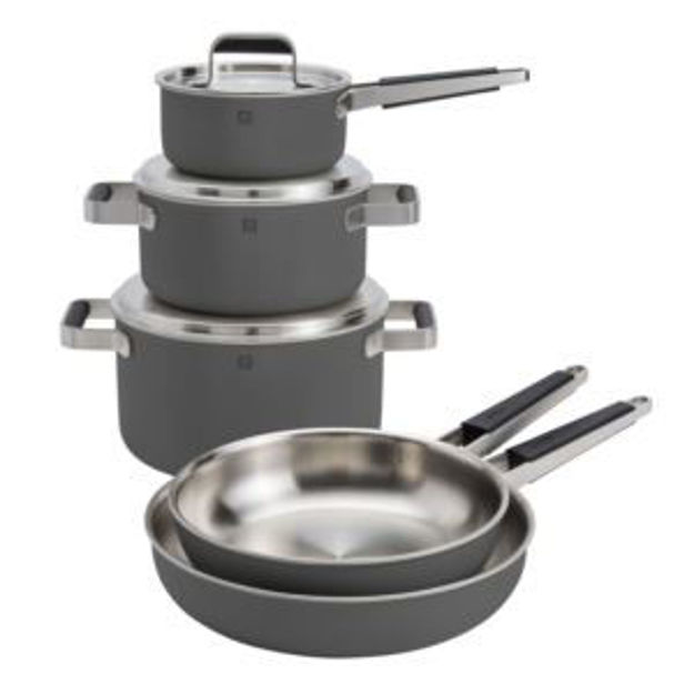 Picture of Pure 8pc Stainless Steel Cookware Gray