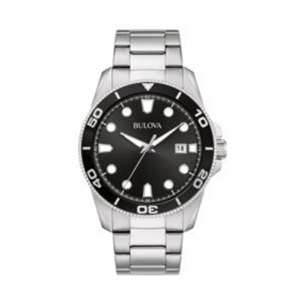 Picture of Mens Corporate Collection Silver-Tone Stainless Steel Watch Black Dial