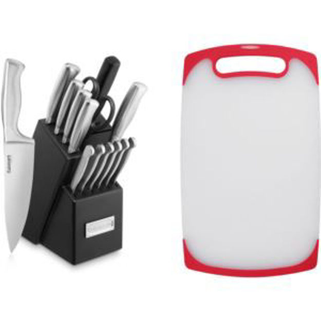 Picture of Classic 15-Pc. Stainless Steel Hollow-Handle Cutlery Block Set with 15-In. Semi-Transparent Polymer