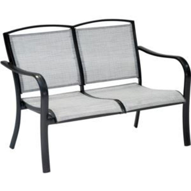 Picture of Foxhill All-Weather Commercial-Grade Aluminum Loveseat with Sunbrella Sling Fabric