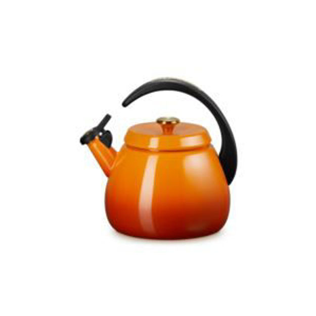 Picture of 2.2qt Enamel on Steel Cloche Kettle w/ Gold Knob Persimmon