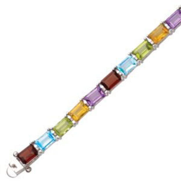 Picture of Sterling Silver Multi Gemstone Bracelet