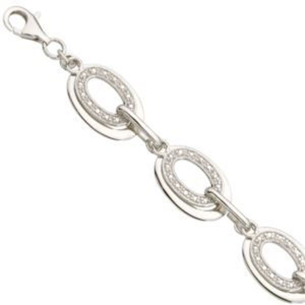 Picture of Geometric Sterling & Diamond Bracelet