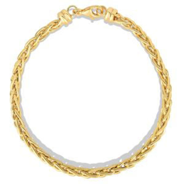 Picture of Sterling Silver Russian Wheat Bracelet Yellow Gold